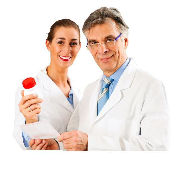 doctors holding bottle of medicines